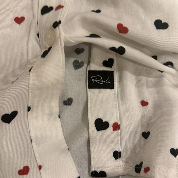 Rails size small hearts black and red button down - Picture 3 of 4